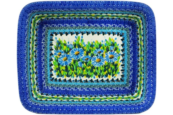 12" Rectangular Baker - Bouquet Azul