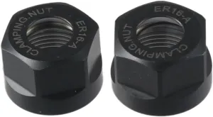 2Pcs ER16 A M22 Collet Nut Type Black Colletion Clamping Nut for CNC Milling Chuck Holder Lathe Thread Nuts Balancing Nut Metal