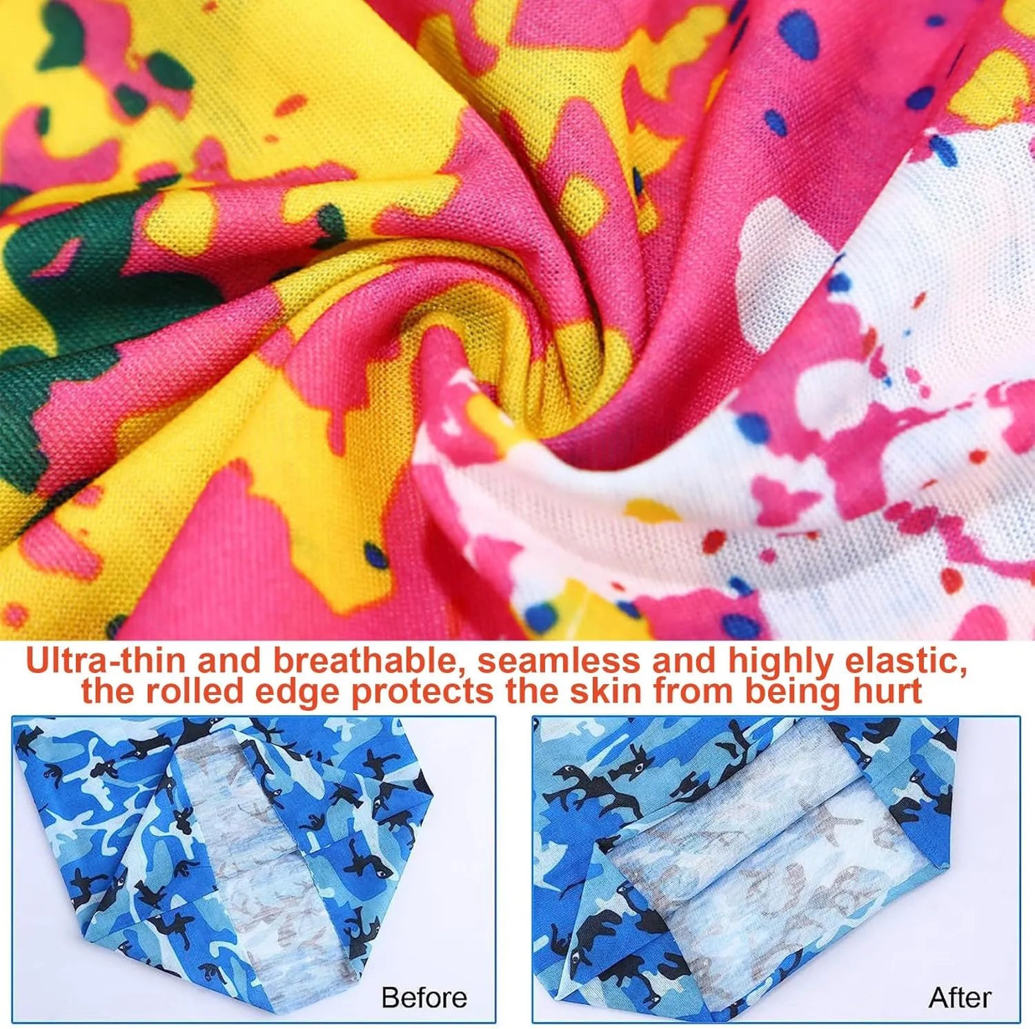 9Pcs Headwear Neck Gaiter for Women Balaclava Tube UV Face Mask Headband Men Ski Cooling Warm Bandanas Wrap Pack