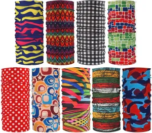 9Pcs Headwear Neck Gaiter for Women Balaclava Tube UV Face Mask Headband Men Ski Cooling Warm Bandanas Wrap Pack