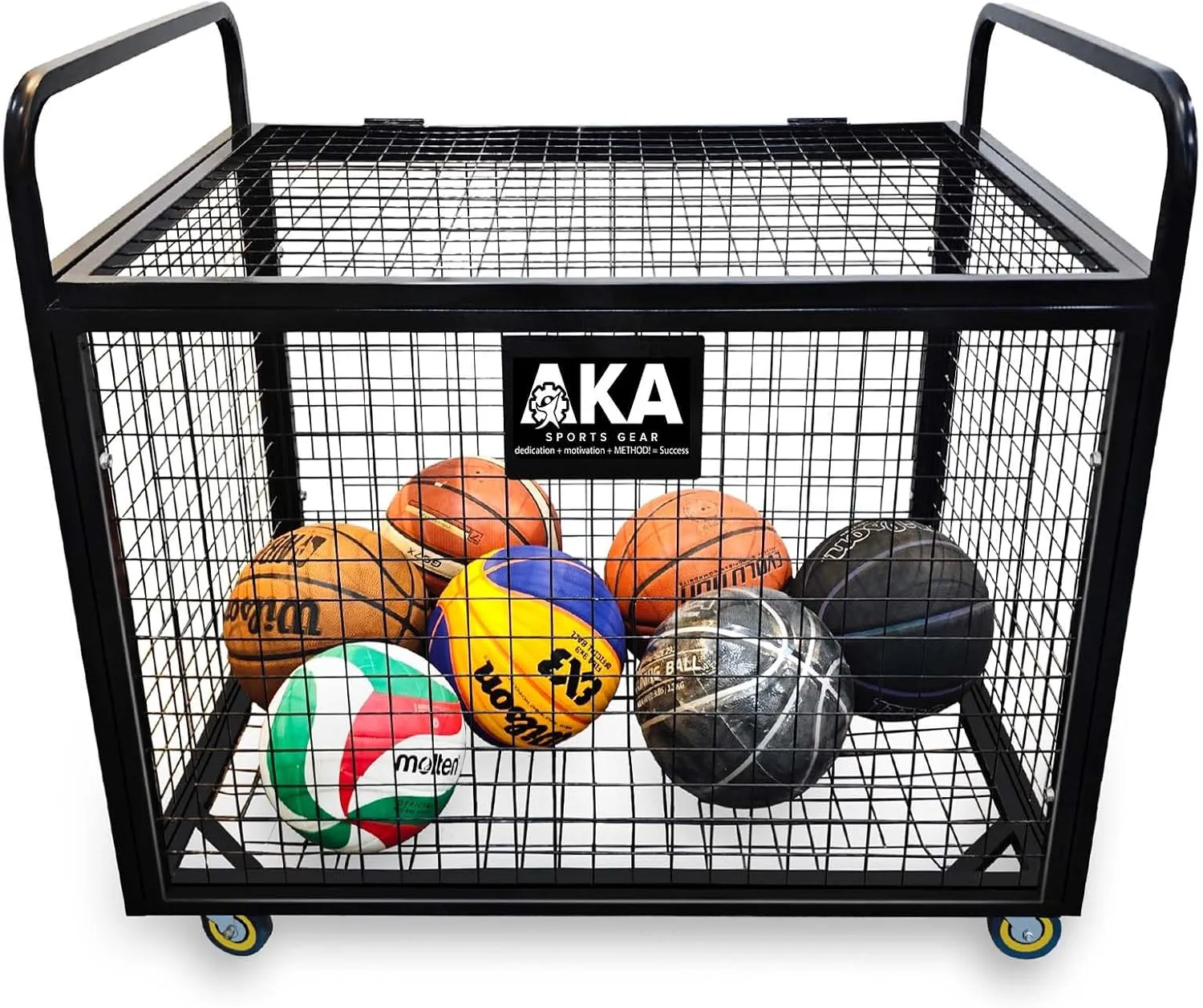 AKA Sports Ball Equpment Cart | Ball Storage for Soccer, Volleyball, Football | Ball Organizer | Ball Rack with Wheels
