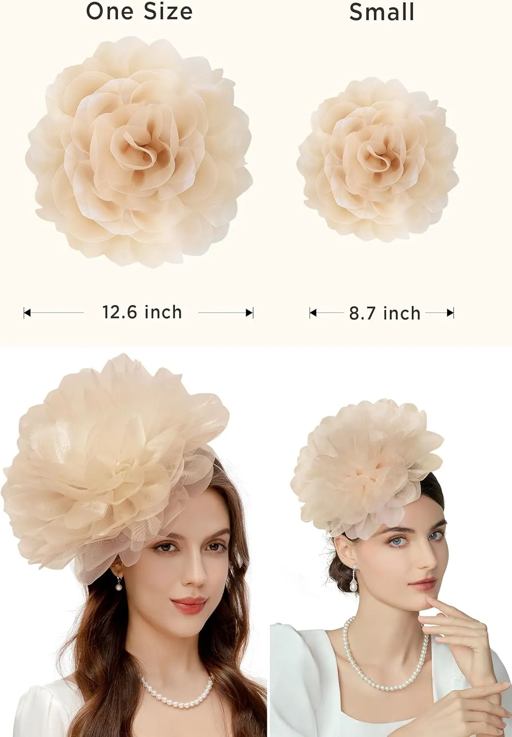 BABEYOND Fascinators Hats for Women - Tea Party Kentucky Fascinator Derby Hat Mesh Flower Fluffy Headband with Hair Clip