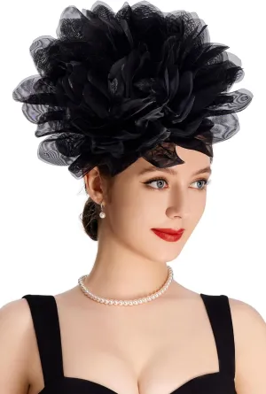 BABEYOND Fascinators Hats for Women - Tea Party Kentucky Fascinator Derby Hat Mesh Flower Fluffy Headband with Hair Clip