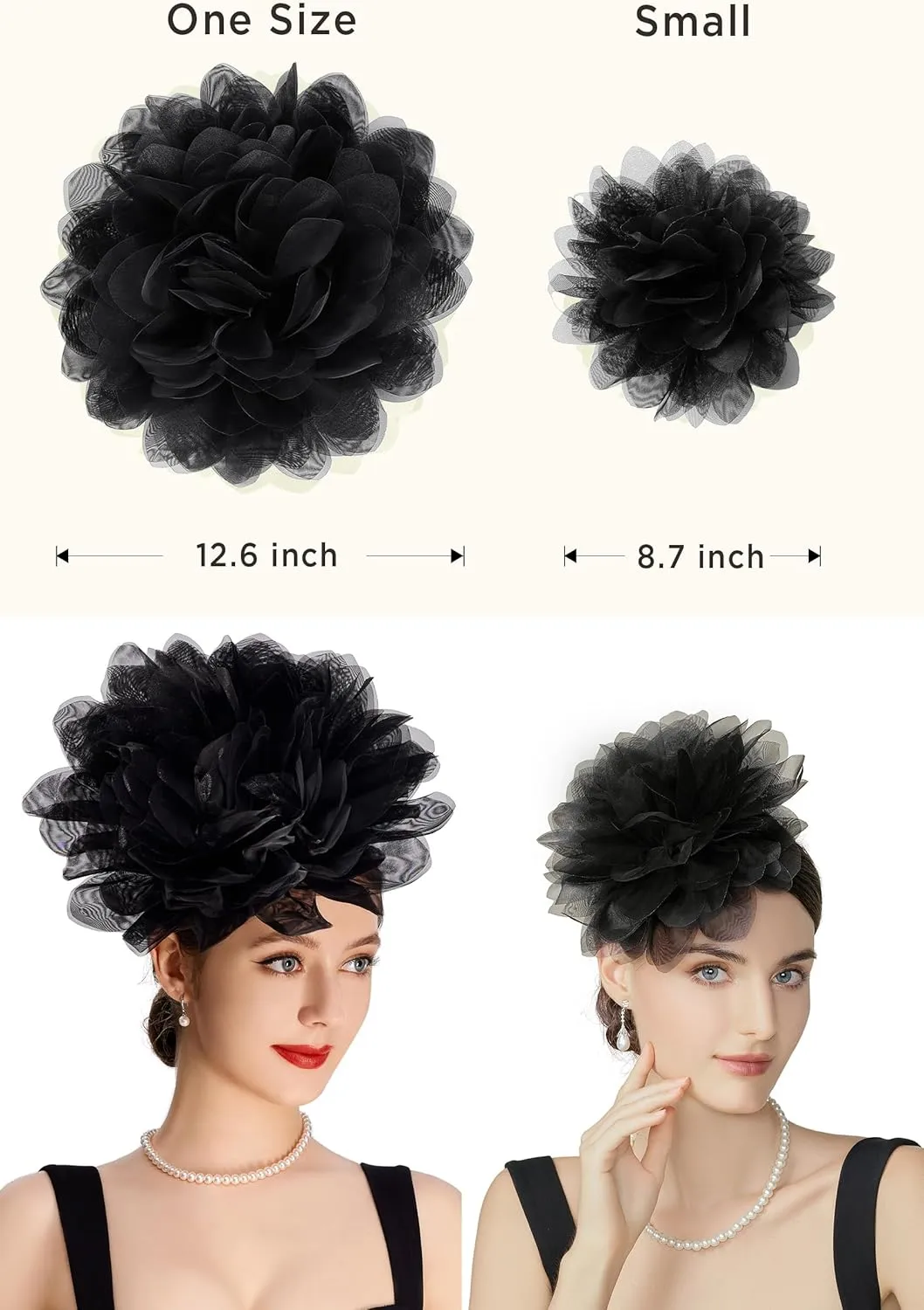 BABEYOND Fascinators Hats for Women - Tea Party Kentucky Fascinator Derby Hat Mesh Flower Fluffy Headband with Hair Clip