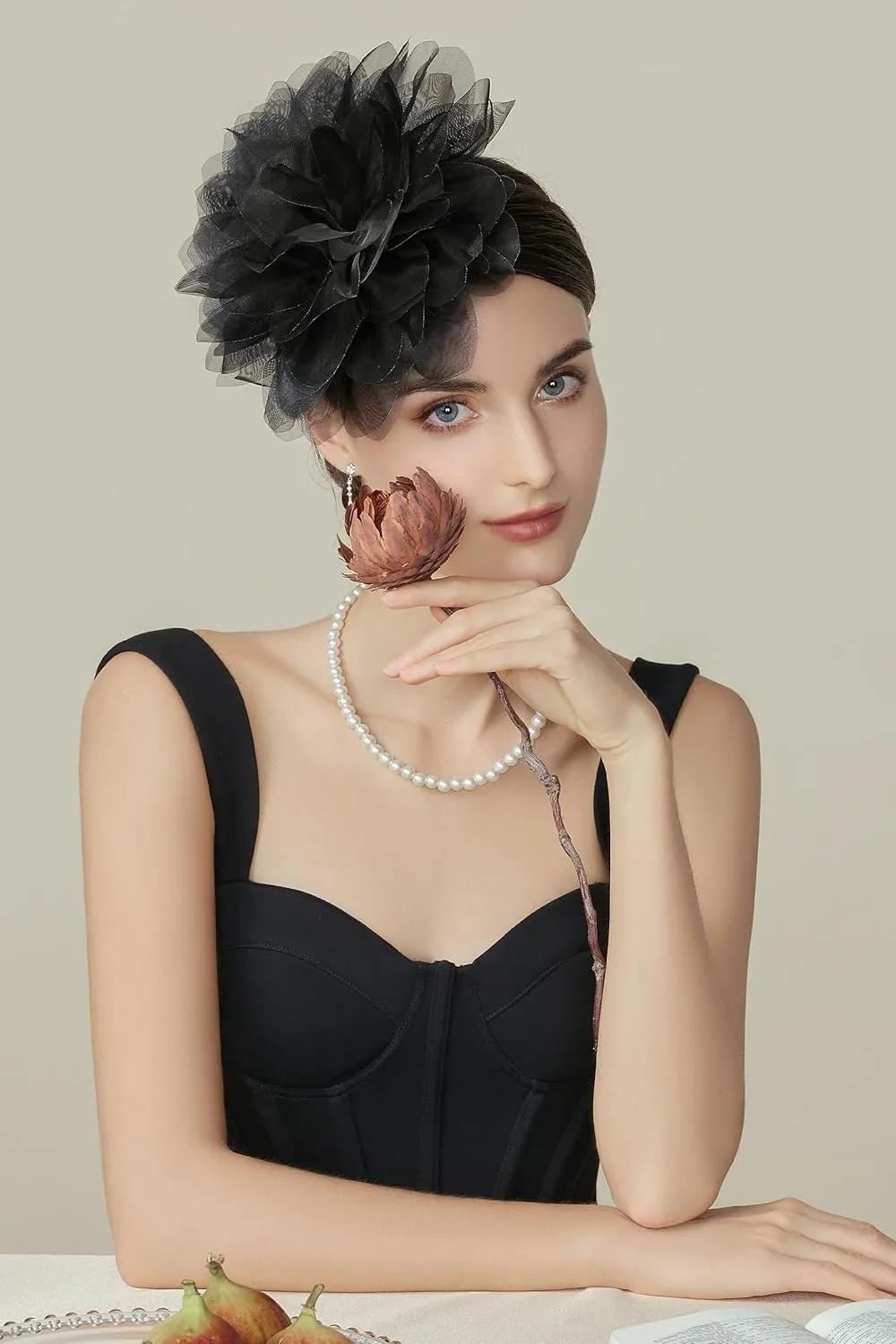 BABEYOND Fascinators Hats for Women - Tea Party Kentucky Fascinator Derby Hat Mesh Flower Fluffy Headband with Hair Clip