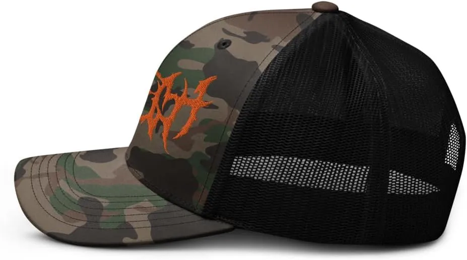 Blegh Camo Trucker Hat, Gift for Metalheads, Metal Music Festival Hat, Metalcore Deathcore Fans