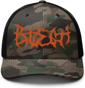 Blegh Camo Trucker Hat, Gift for Metalheads, Metal Music Festival Hat, Metalcore Deathcore Fans