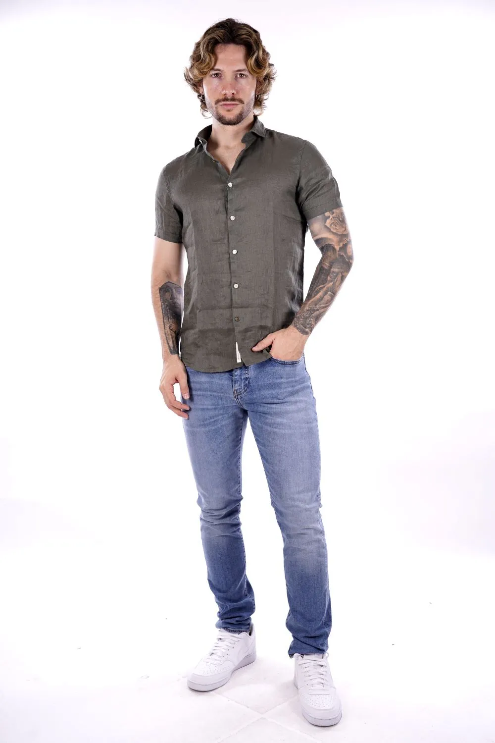 Camicia YES-ZEE da Uomo - verde C703UP000905