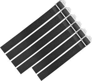 Catcher Shin Guard Straps Durable and Breathable Catchers Gear Straps with Rust-Proof Metal Hook Baseball Softball Leg Guard Replacement Straps Elastic Fit for Kids, Teens and Adults, Set of 6, Black