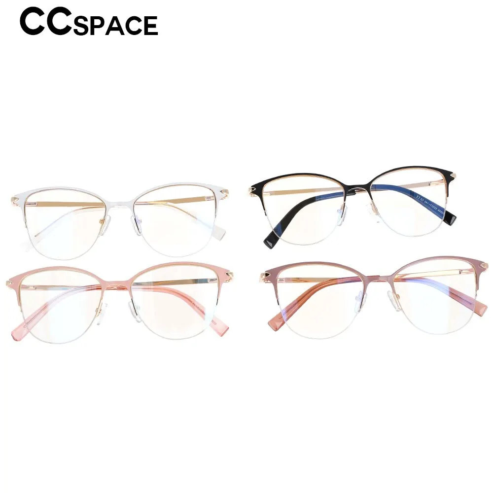 CCspace Unisex Full Rim Cat Eye Alloy Resin Frame Eyeglasses 53200