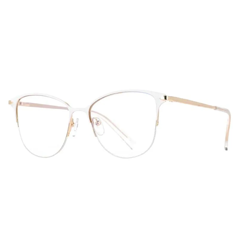 CCspace Unisex Full Rim Cat Eye Alloy Resin Frame Eyeglasses 53200