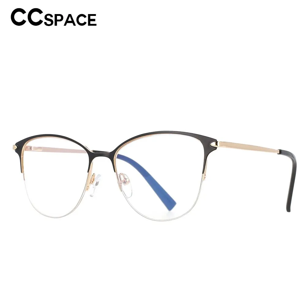 CCspace Unisex Full Rim Cat Eye Alloy Resin Frame Eyeglasses 53200