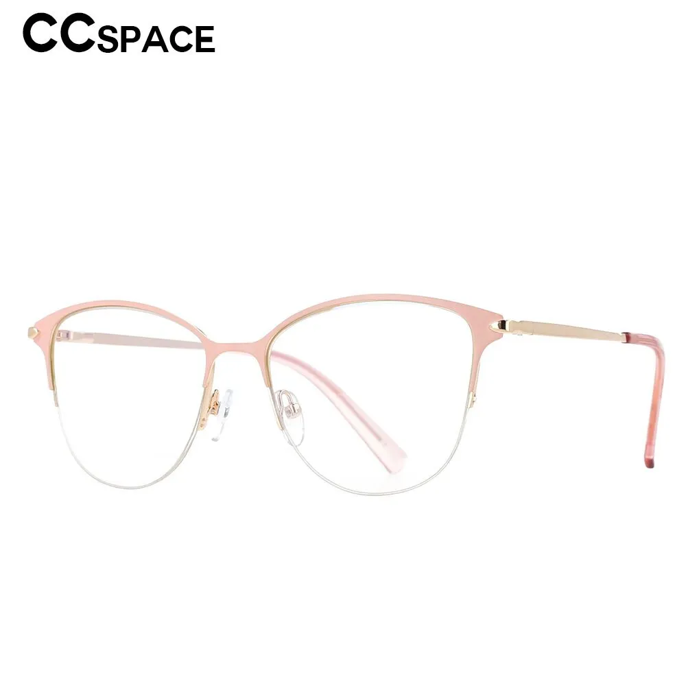 CCspace Unisex Full Rim Cat Eye Alloy Resin Frame Eyeglasses 53200