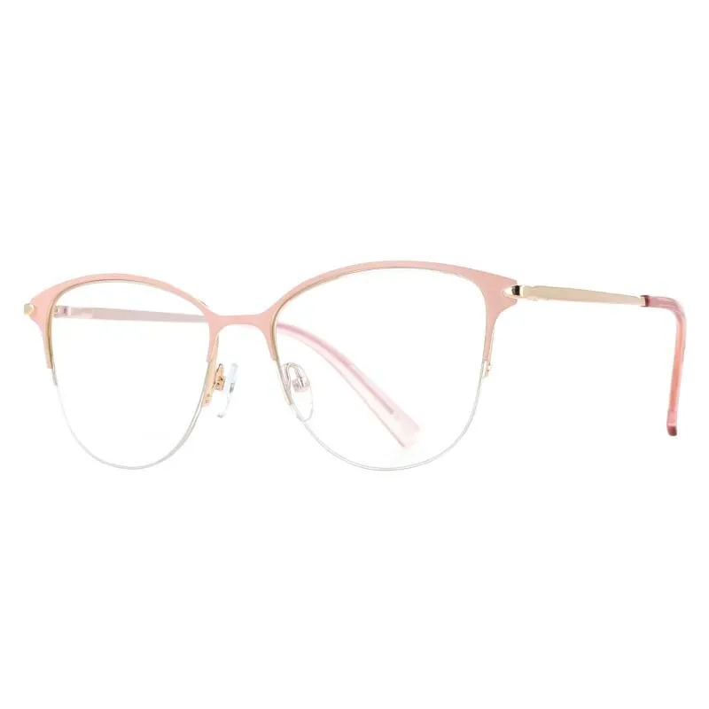CCspace Unisex Full Rim Cat Eye Alloy Resin Frame Eyeglasses 53200