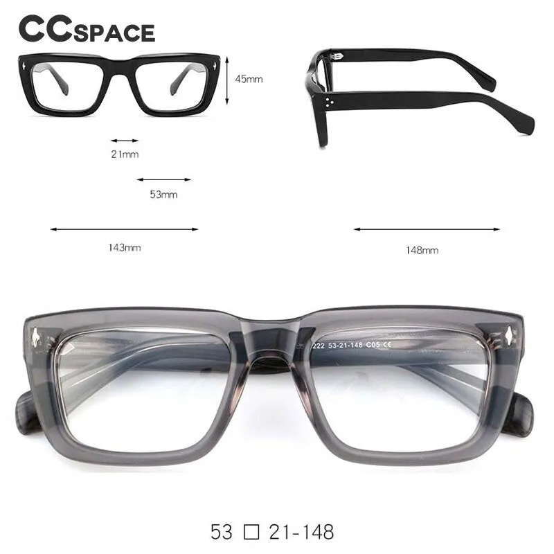 CCspace Unisex Full Rim Square Cat Eye Acetate Eyeglasses 54908