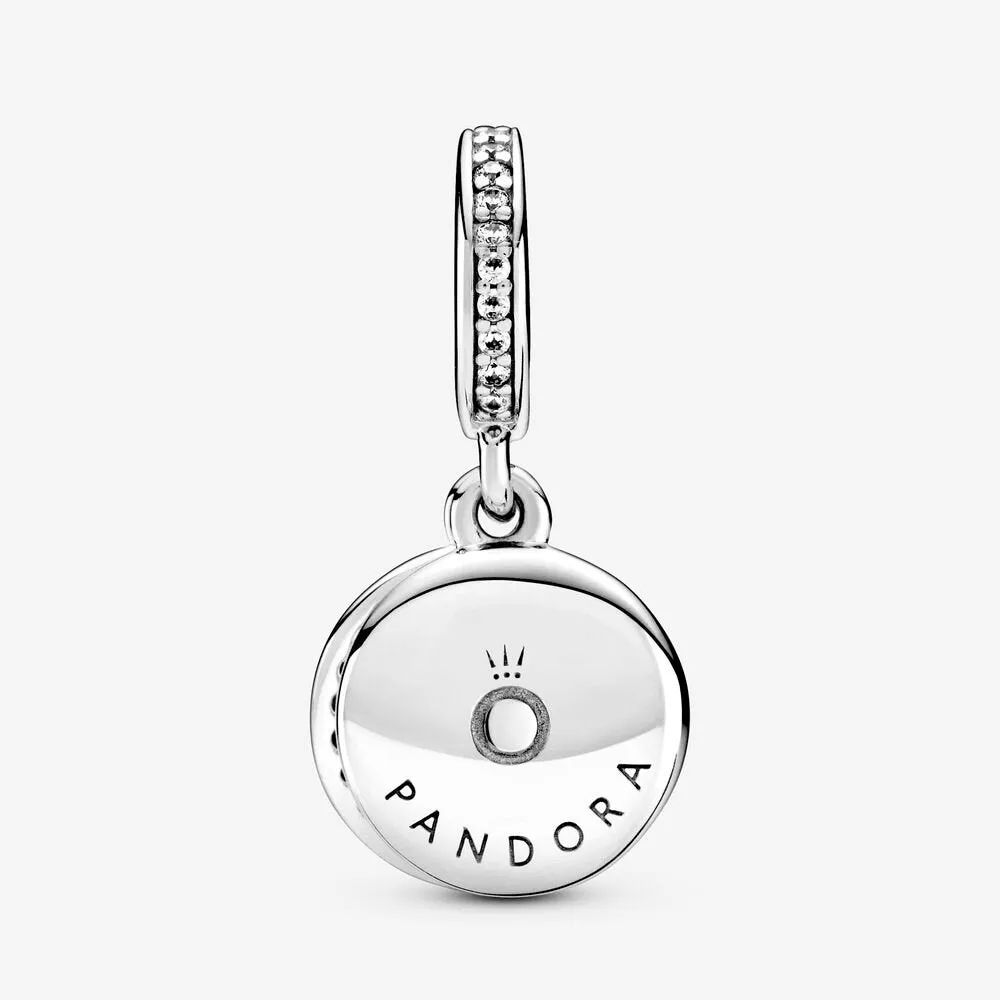 Charm pendente doppio con disco verde scintillante - 799186c02