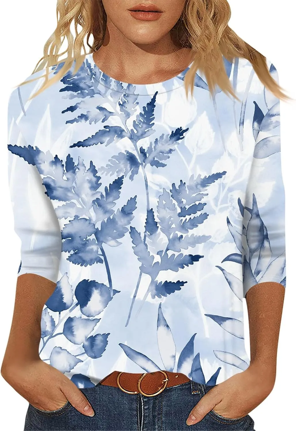 ChicCrate Womens Tops 3/4 Sleeve T-Shirts Crew Neck Loose Casual Tunic Blouses Fashion 2025 Shirts Graphic Tees