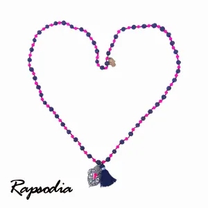 Collar Largo Rapsodia Negro con Fucsia
