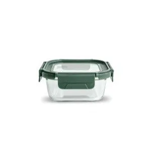 Contenedor cuadrado de vidrio, 520 ml.