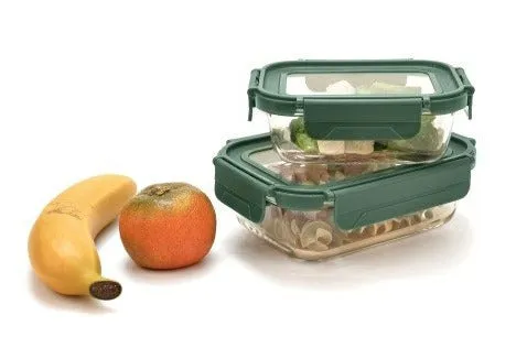 Contenedor rectangular de vidrio, 640 ml.