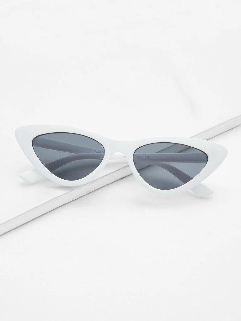 Contrast Frame Cat Eye Sunglasses