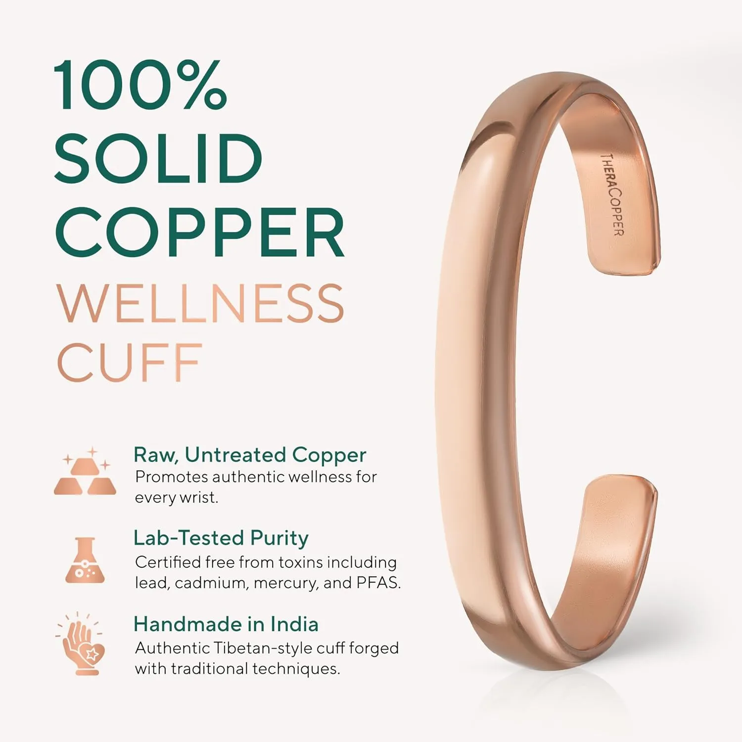 Copper Bracelet for Men & Women  100% Pure Copper Bracelets  Raw, Solid & Uncoated Authentic Handmade Tibetan Bracelet Cuff Bangles