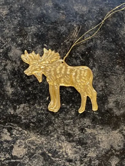De Weldaad Moose Gold Metal Ornament