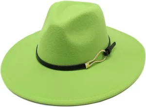 DHAEY New Large Brim Peach Shape British Felt Hat, Concave-Convex Top Woolen Metal Button Top Hat, Autumn and Winter Jazz Hat Luopan Caps & Hats (Color : Fruit Green, Size : 56-58cm)