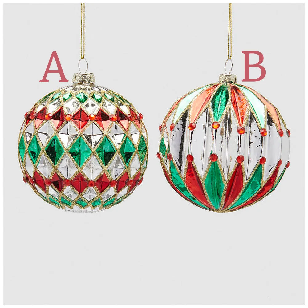 EDG - Enzo De Gasperi Palla di natale in vetro D10cm 2 varianti (1pz)