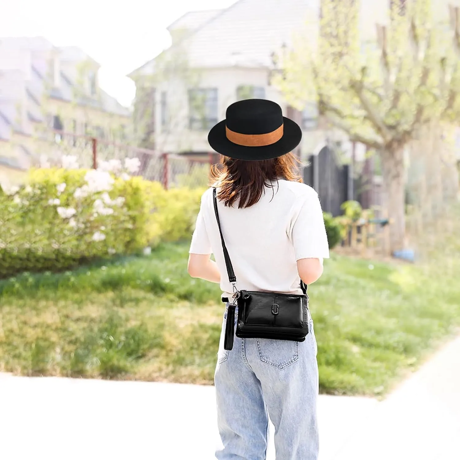 Fedora Hats for WomenWide Brim Fedora Hats for WomenUniform Women Fedora Hat and Bag Combination