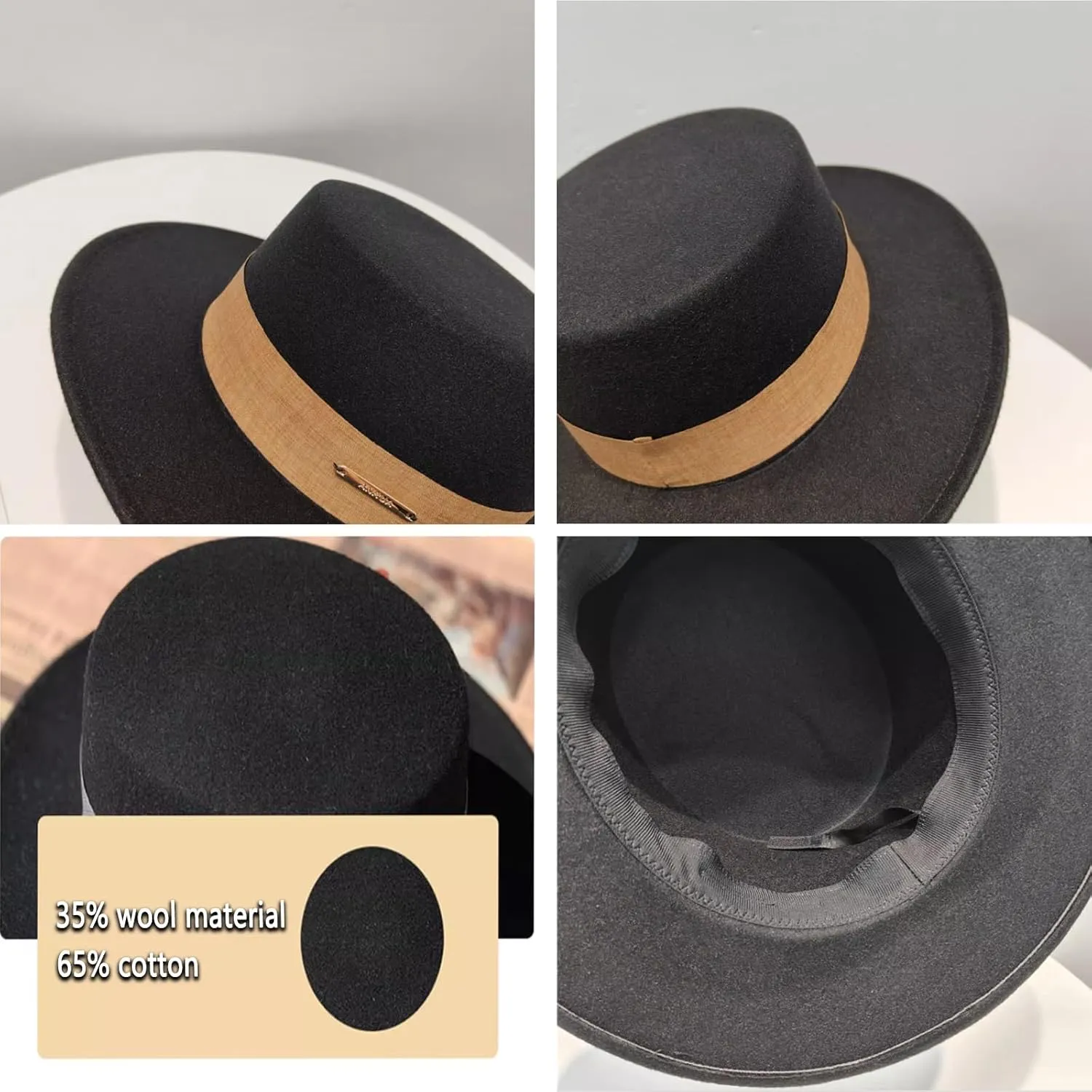 Fedora Hats for WomenWide Brim Fedora Hats for WomenUniform Women Fedora Hat and Bag Combination