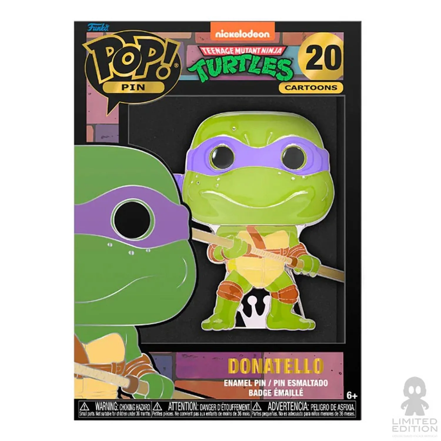 Funko Pin Donatello 20 Las Tortugas Ninja By Nickelodeon - Limited Edition