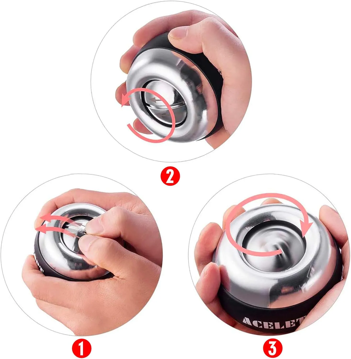 Gyro Ball Wrist Exerciser Gyroscope Ball Forearm Strengthener for Stronger Wrist Bones and Muscle