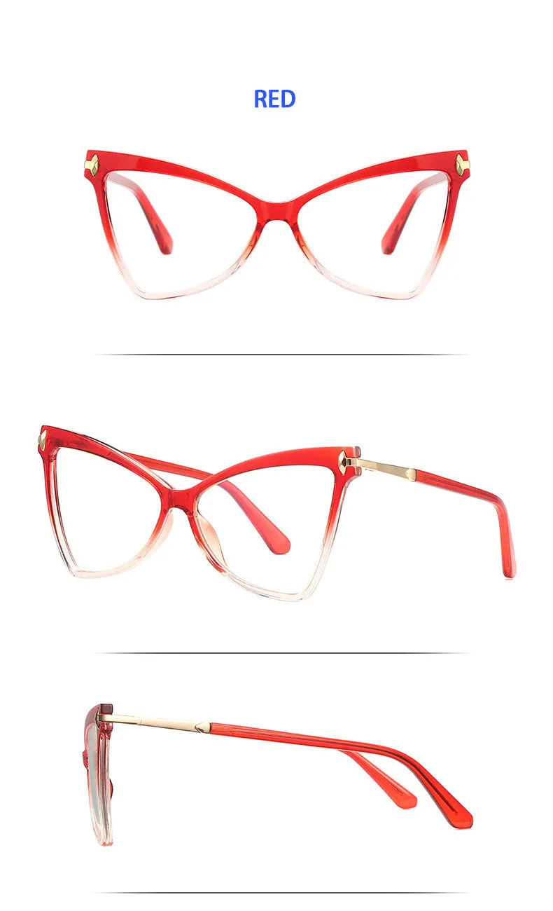 Hotony Women's Full Rim Cat Eye TR 90 Frame Eyeglasses 2077