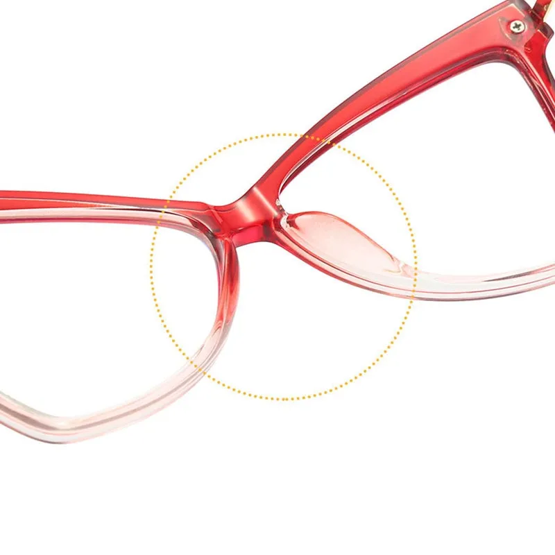 Hotony Women's Full Rim Cat Eye TR 90 Frame Eyeglasses 2077
