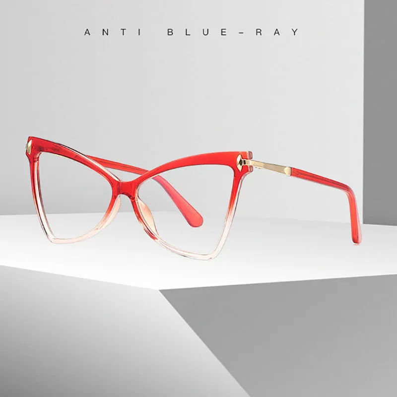 Hotony Women's Full Rim Cat Eye TR 90 Frame Eyeglasses 2077