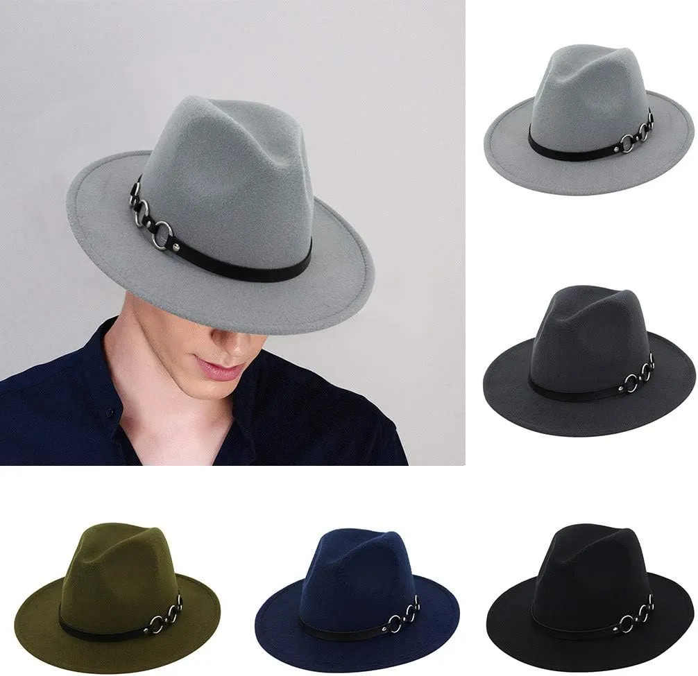 Mens Fedora Hat Classic 1920s Hat Short Brim Fedora Hats Winter Panama Hat for Men Women Fedora Sun Hats
