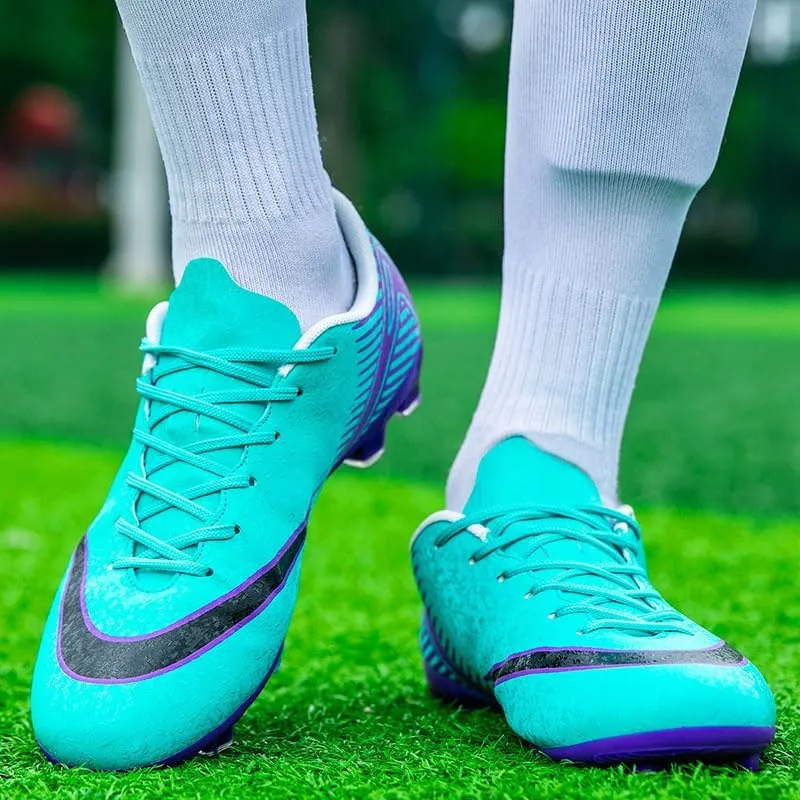 Men's Womens Soccer Shoes Football Cleats High-Tops Lace-Up Non-Slip Spikes Outdoor AG/FG Baseball Lacrosse Rugby Combat Boots