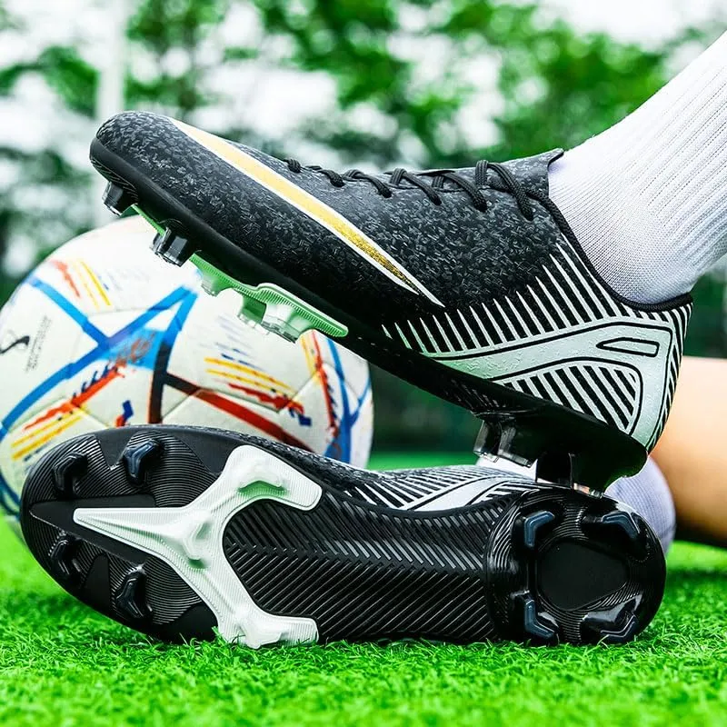 Men's Womens Soccer Shoes Football Cleats High-Tops Lace-Up Non-Slip Spikes Outdoor AG/FG Baseball Lacrosse Rugby Combat Boots