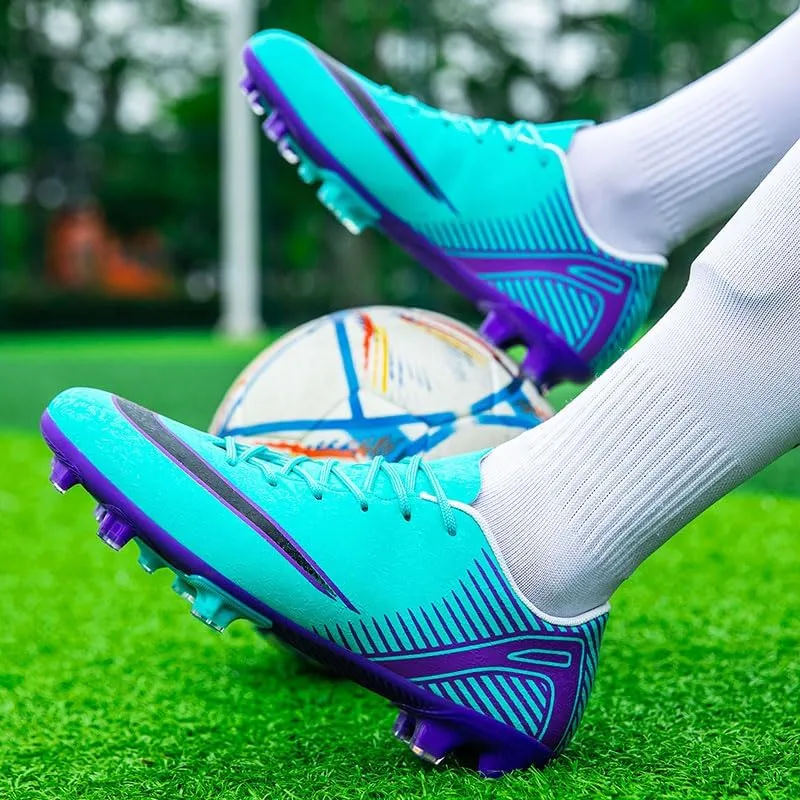 Men's Womens Soccer Shoes Football Cleats High-Tops Lace-Up Non-Slip Spikes Outdoor AG/FG Baseball Lacrosse Rugby Combat Boots