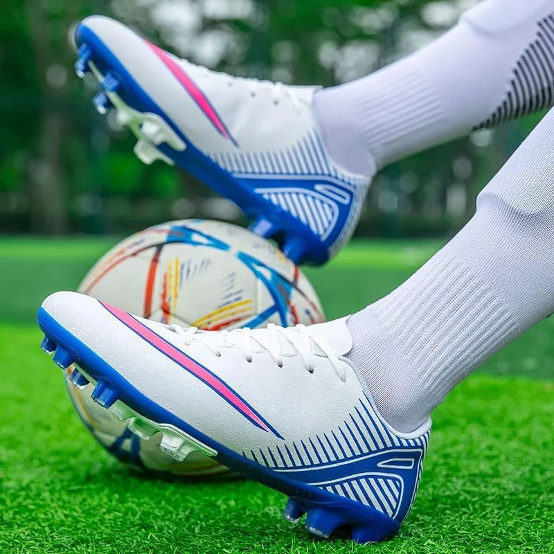 Men's Womens Soccer Shoes Football Cleats High-Tops Lace-Up Non-Slip Spikes Outdoor AG/FG Baseball Lacrosse Rugby Combat Boots