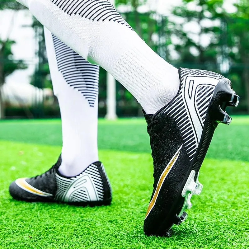 Men's Womens Soccer Shoes Football Cleats High-Tops Lace-Up Non-Slip Spikes Outdoor AG/FG Baseball Lacrosse Rugby Combat Boots