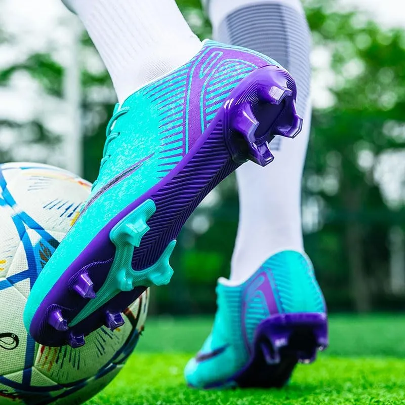 Men's Womens Soccer Shoes Football Cleats High-Tops Lace-Up Non-Slip Spikes Outdoor AG/FG Baseball Lacrosse Rugby Combat Boots