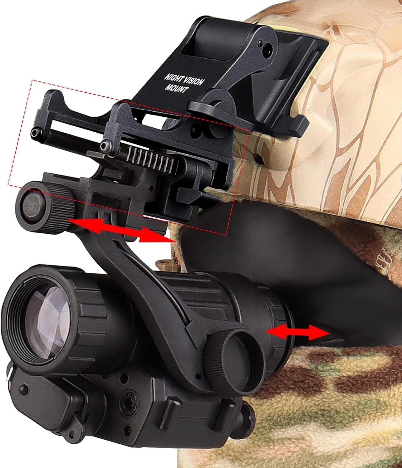 Metal Night Vision Goggle Rhino Arm Helmet Mount Adapter Adjustable Lever for Hunting Night Vision PVS14