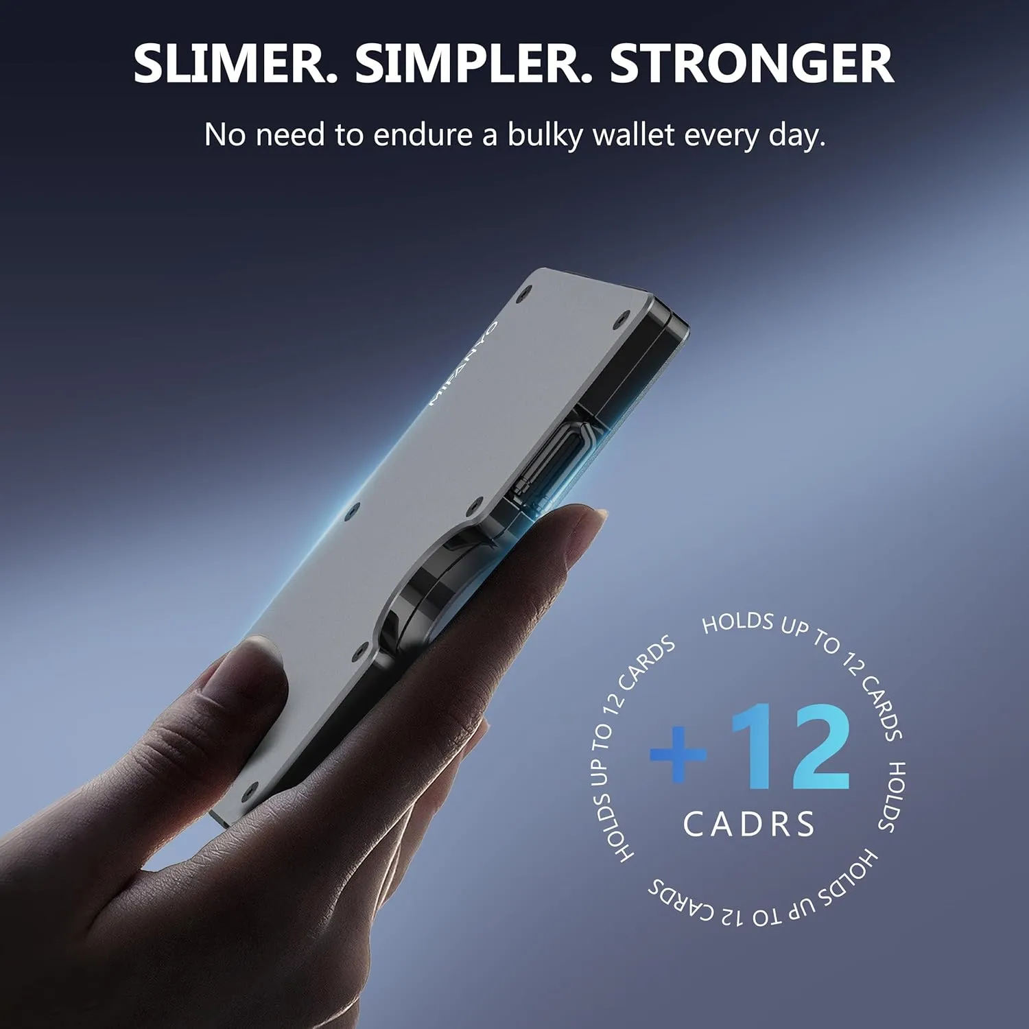 Minimalist Aluminum Wallet for Dad from Daughter, Front Pocket Card Holder, Slim RFID Blocking Metal Money Clip, Mens Personalized Engraved Gifts for Father's Day Christmas Birthday Thanksgiving