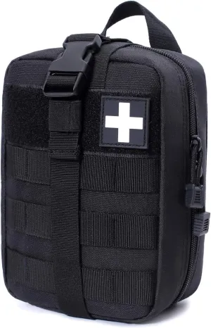 Molle Pouch, Sturdy 600D Nylon Tactical Medical Pouch,Rip-Away EMT First Aid Pouch (Bag Only)