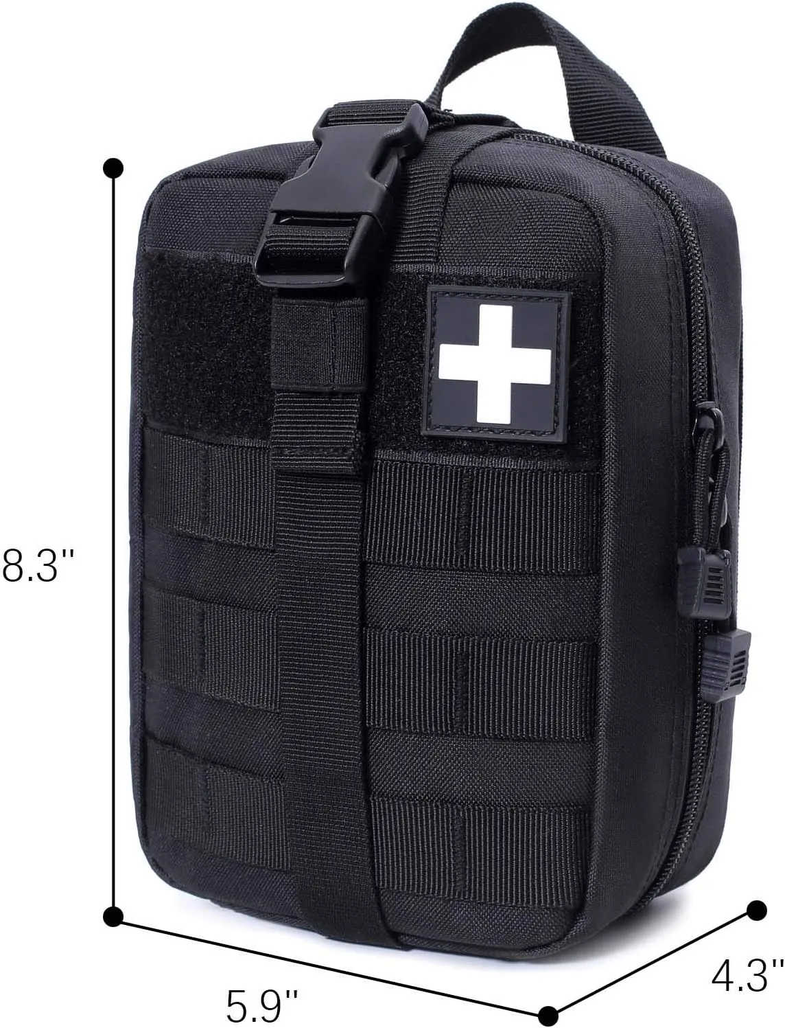 Molle Pouch, Sturdy 600D Nylon Tactical Medical Pouch,Rip-Away EMT First Aid Pouch (Bag Only)