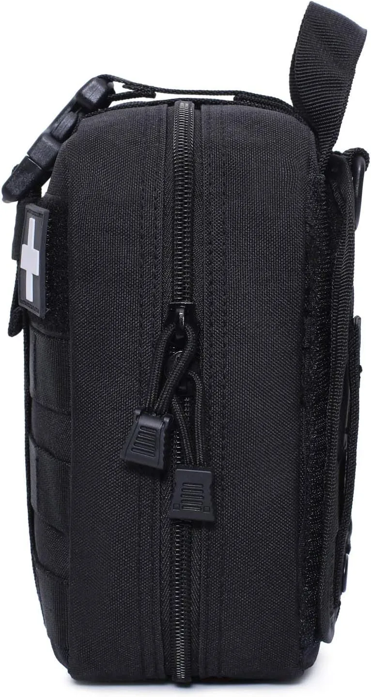 Molle Pouch, Sturdy 600D Nylon Tactical Medical Pouch,Rip-Away EMT First Aid Pouch (Bag Only)