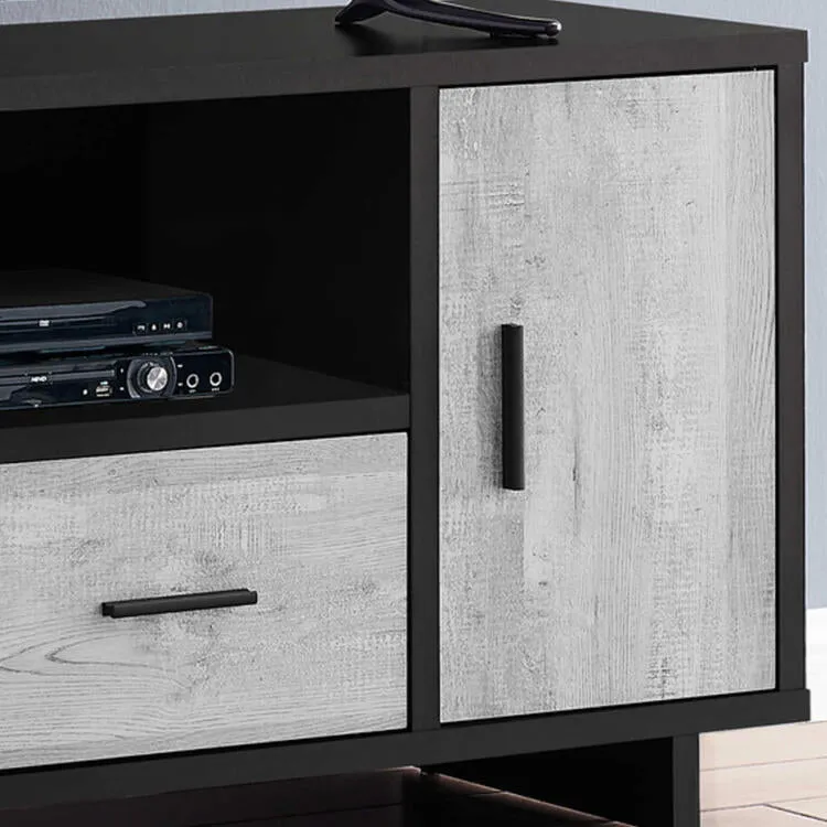 Monarch Specialties I2804 | Meuble TV - 48" - 1 Tiroir - 1 Armoire - Gris et Noir