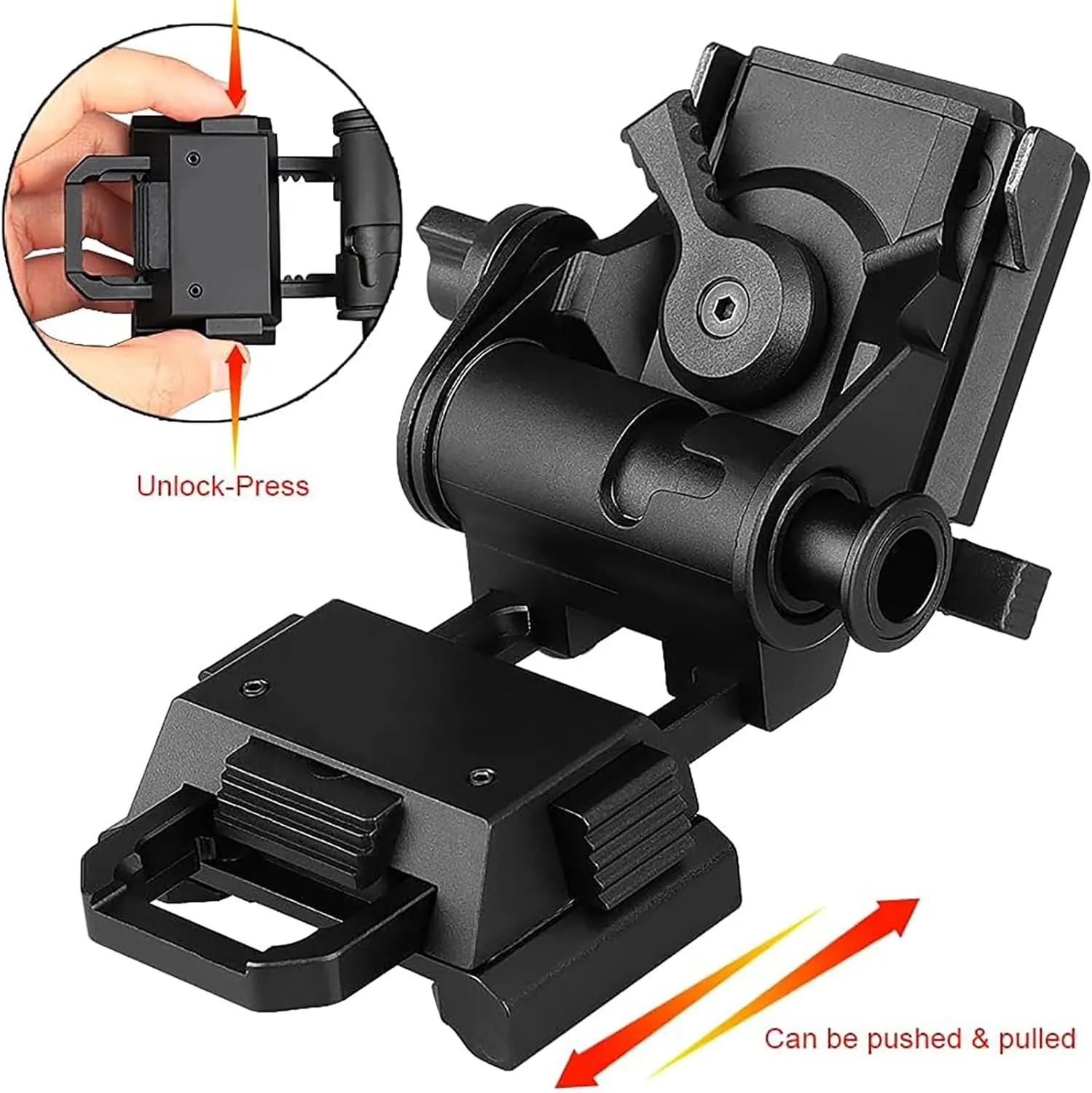 Night Vision Goggles NVG Mount for L4G24 Metal Helmet Mount PVS15/PVS18 Rhino Full Metal Aluminum Helmet Mount (Black)